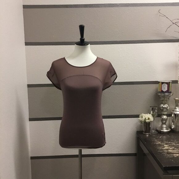 Antonio Melanie-Chocolate Mesh Blouse - Picture 1 of 3